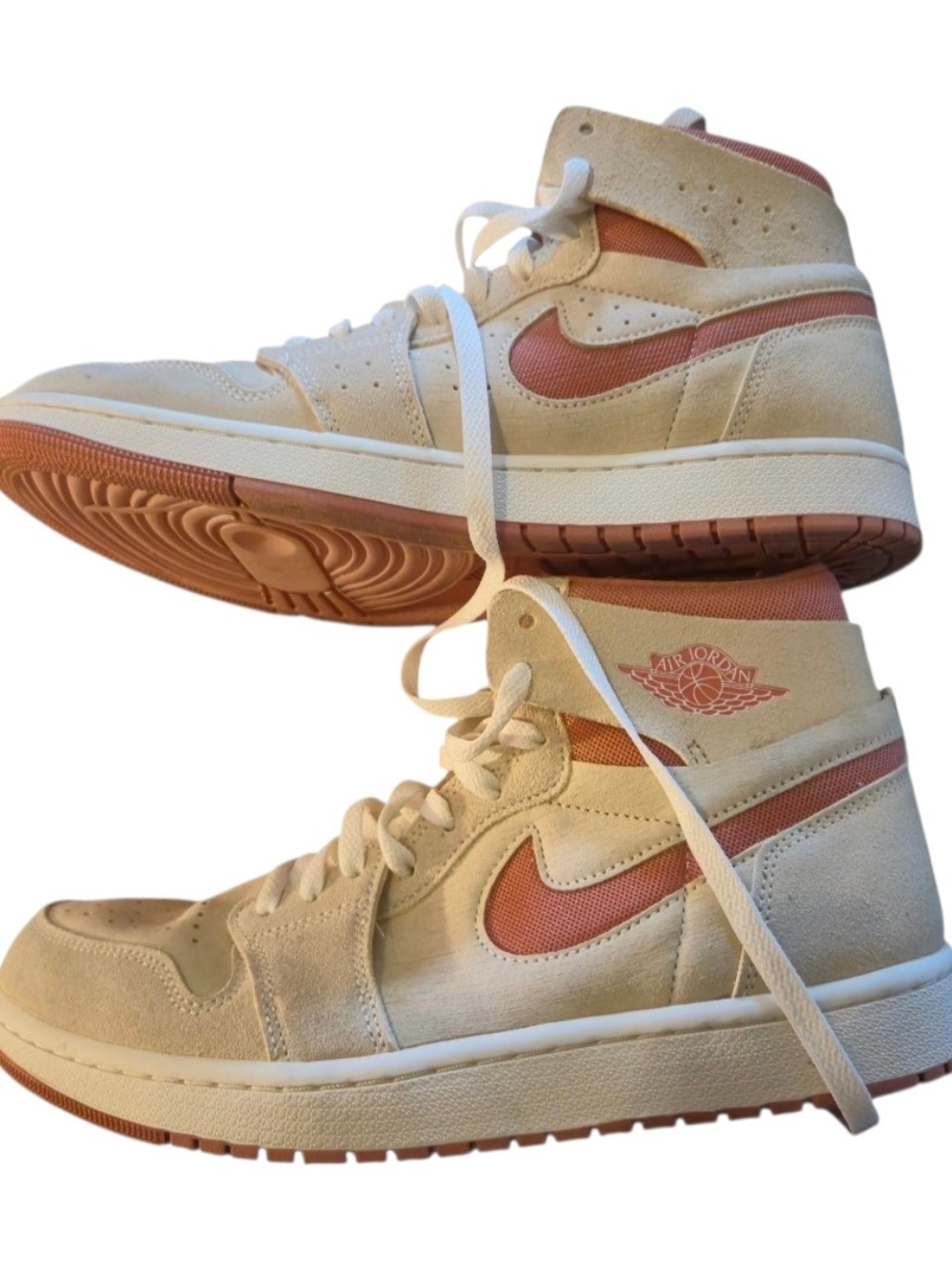 Nike High-Top Sneakers in Cream and Terra Cotta